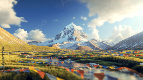 Wallpaper Mural The Mount Kailash and lake at front in Taqin County, Ali Prefecture, Tibet, China travel destination Torontodigital.ca