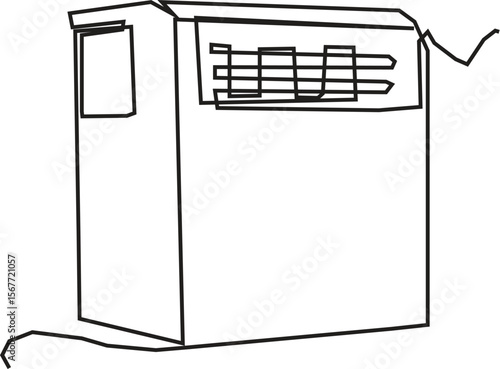 Single one line drawing modern mobile control fan. Electricity home appliance concept. Continuous line draw design graphic vector illustration. editable stroke.