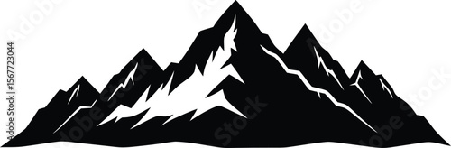 scenic mountain range silhouette for outdoor artwork