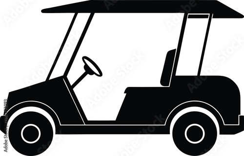 black golf cart side view clip art preview