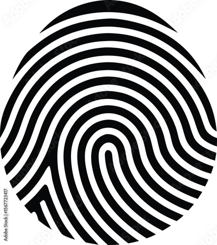 secure fingerprint symbol for access control graphics