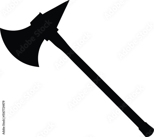 ember axe black silhouette for fantasy and warrior design
