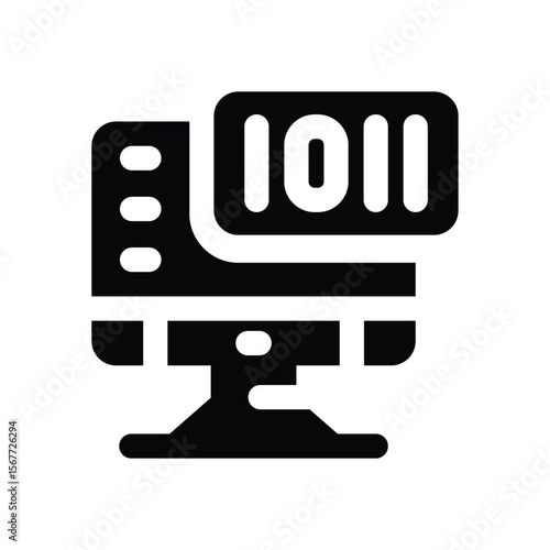 computer code glyph icon. Strong and solid vector icon for websites, mobile interfaces, presentations, and visual branding. High quality and easy to edit.