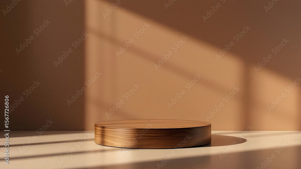 Elegant Brown Background podium product display aesthetic lighting and shadow Elegant Brown Background podium product display aesthetic lighting and shadow