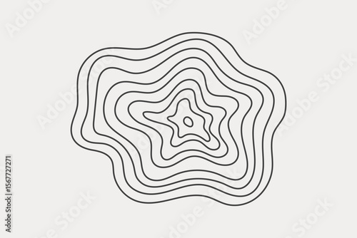 Organic shape of soft lines. Topography rings element. Vector backdrop for eco-themed web layouts or printed materials.