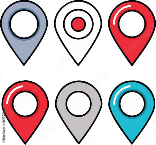 Location pin icon set. Colorful and outlined and filled styles for maps, navigation apps and location-based services. Vector icons. Free Download Location pin icon set. Colorful and outlined and filled styles for maps, navigation apps and location-based services. Vector icons. - GFXLoad