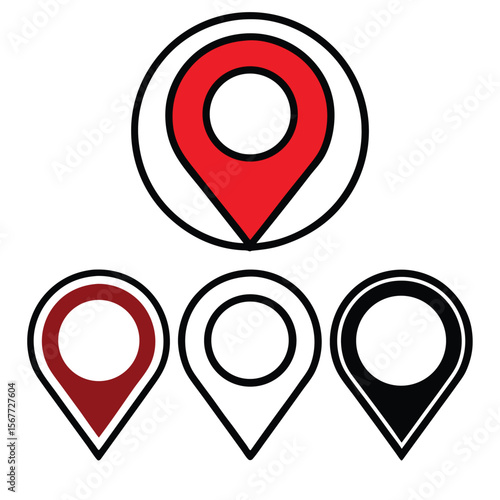 Free Download Location pin icon set. Colorful and outlined and filled styles for maps, navigation apps and location-based services. Vector icons. - GFXLoad