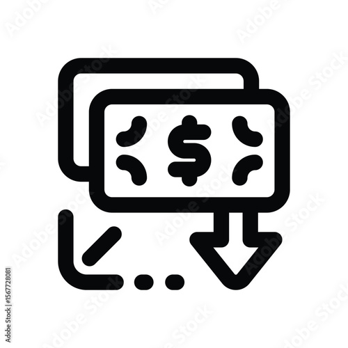 deflation line icon. Clean and minimalist vector icon for websites, mobile apps, presentations, and logos. Fully scalable and customizable for any project.