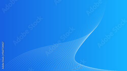 abstract blue background with a geometric series of line creating a wave with the shape of a bird