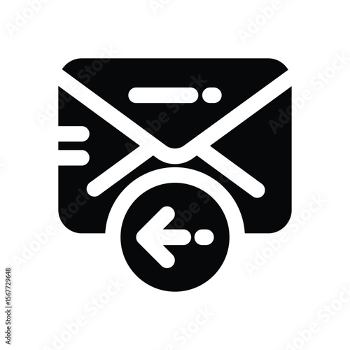autoresponder glyph icon. Strong and solid vector icon for websites, mobile interfaces, presentations, and visual branding. High quality and easy to edit.