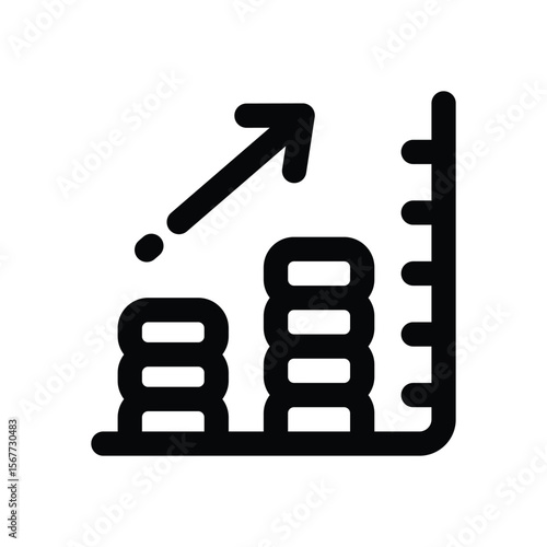 income chart line icon. Clean and minimalist vector icon for websites, mobile apps, presentations, and logos. Fully scalable and customizable for any project.