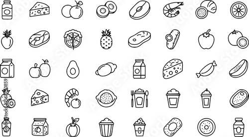 Set of vector icons for food and drink
