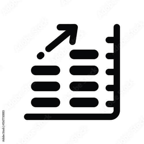 income chart glyph icon. Strong and solid vector icon for websites, mobile interfaces, presentations, and visual branding. High quality and easy to edit.