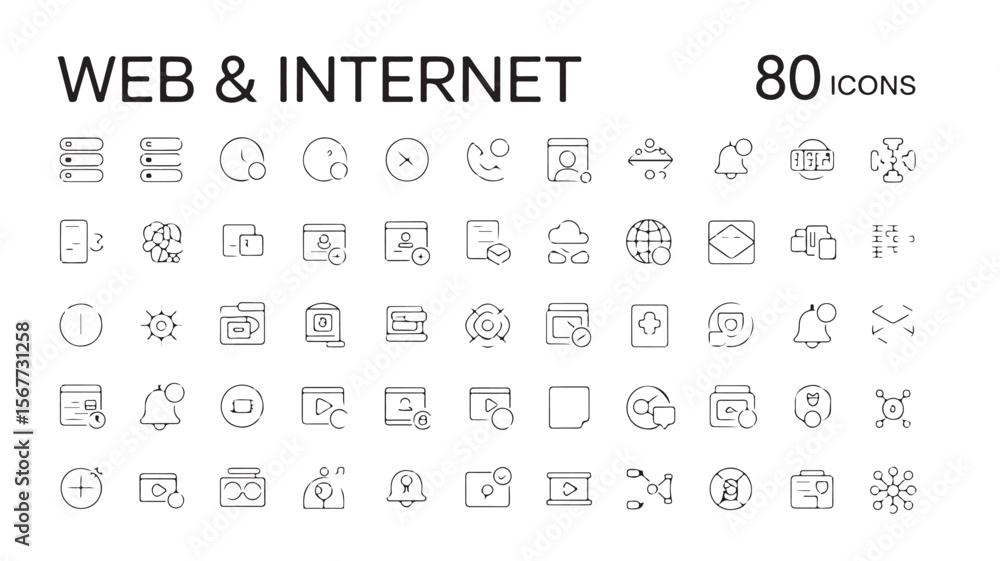 Vector alphabet and numbers icon set for web and mobile design Vector alphabet and numbers icon set for web and mobile design