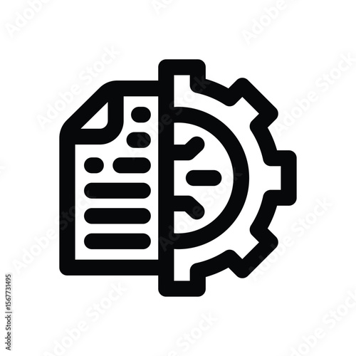 machine learning line icon. Clean and minimalist vector icon for websites, mobile apps, presentations, and logos. Fully scalable and customizable for any project.