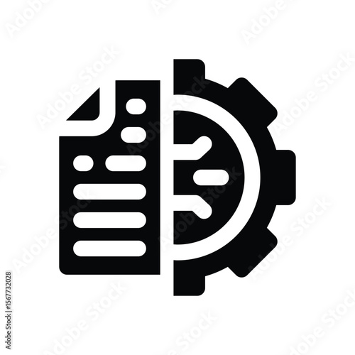 machine learning glyph icon. Strong and solid vector icon for websites, mobile interfaces, presentations, and visual branding. High quality and easy to edit.