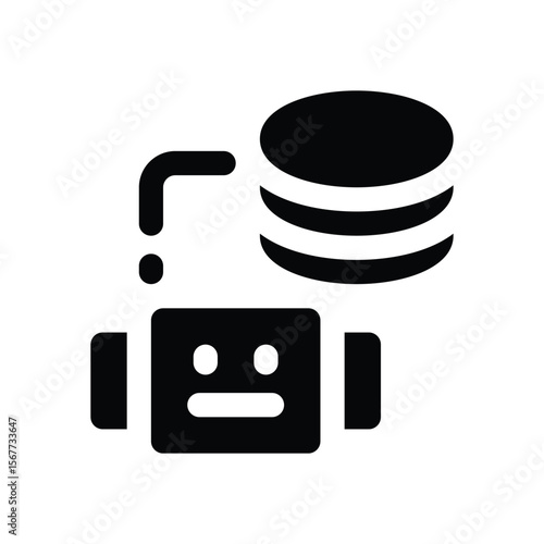bot commission glyph icon. Strong and solid vector icon for websites, mobile interfaces, presentations, and visual branding. High quality and easy to edit.