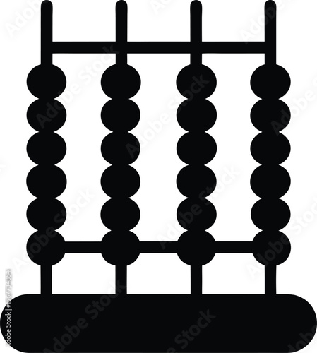 abacus icon silhouette on white background (3).eps