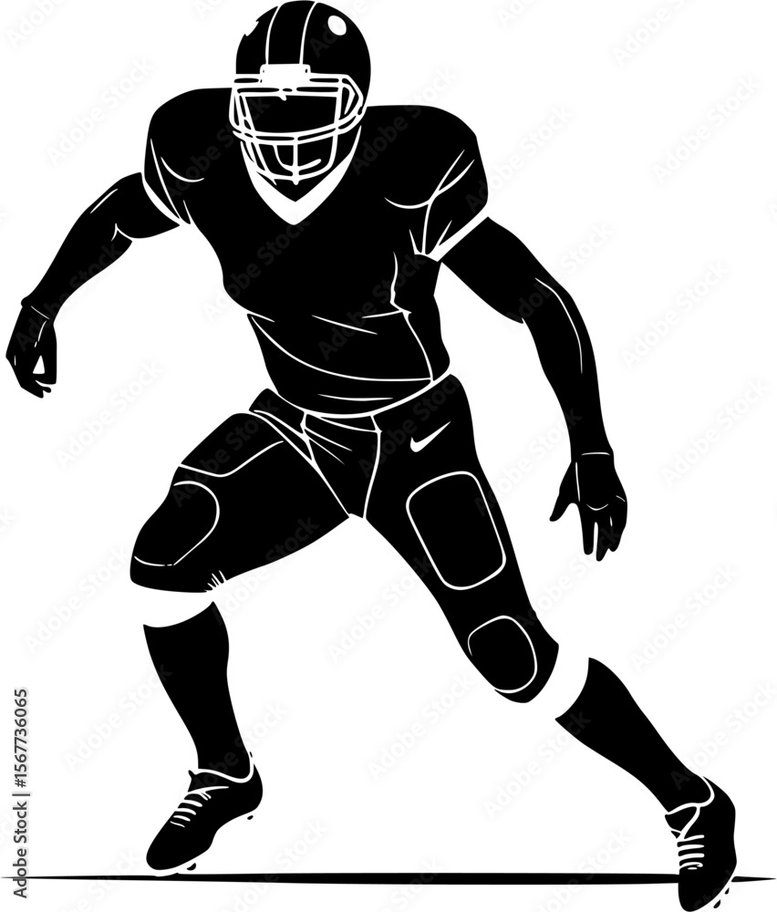 Naklejka premium american football player silhouette