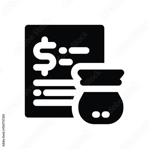 financial report glyph icon. Strong and solid vector icon for websites, mobile interfaces, presentations, and visual branding. High quality and easy to edit.
