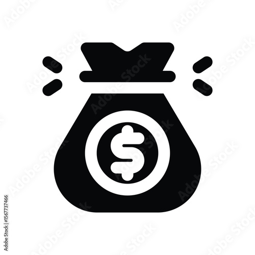fund glyph icon. Strong and solid vector icon for websites, mobile interfaces, presentations, and visual branding. High quality and easy to edit.