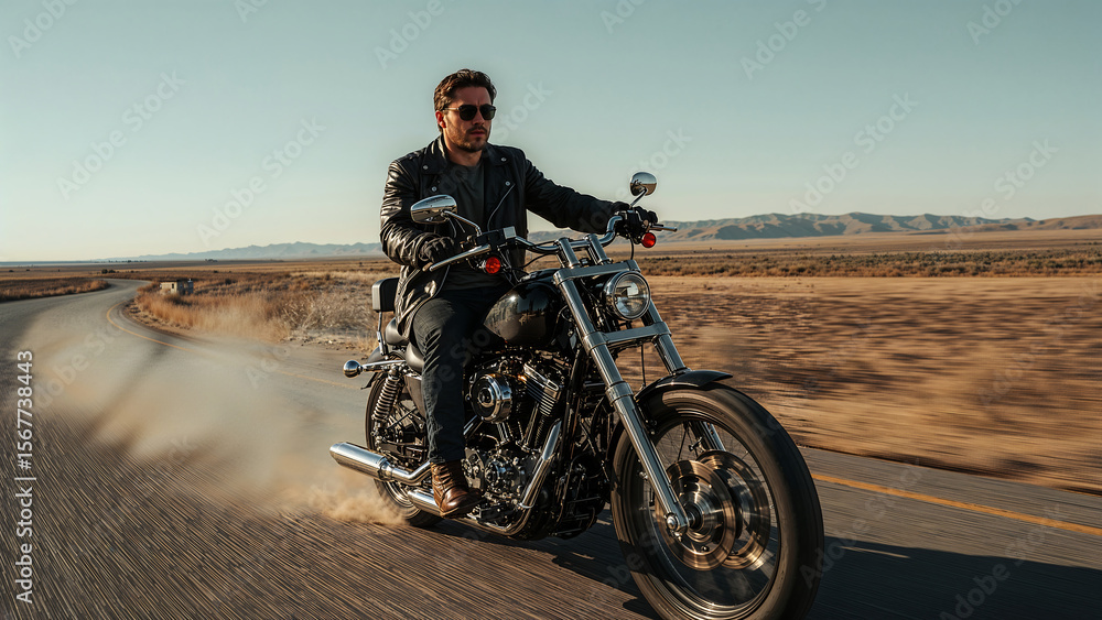 Obraz premium Man on a motorcycle