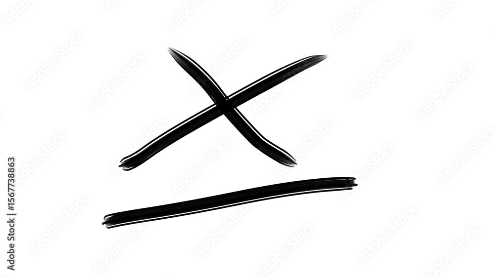 Graphic Abstract: A hand-drawn 'X' and a straight line, minimal and impactful, the brushstrokes convey a sense of both decision and demarcation, and speak to the ideas of rejection or refusal. Graphic Abstract: A hand-drawn 'X' and a straight line, minimal and impactful, the brushstrokes convey a sense of both decision and demarcation, and speak to the ideas of rejection or refusal.