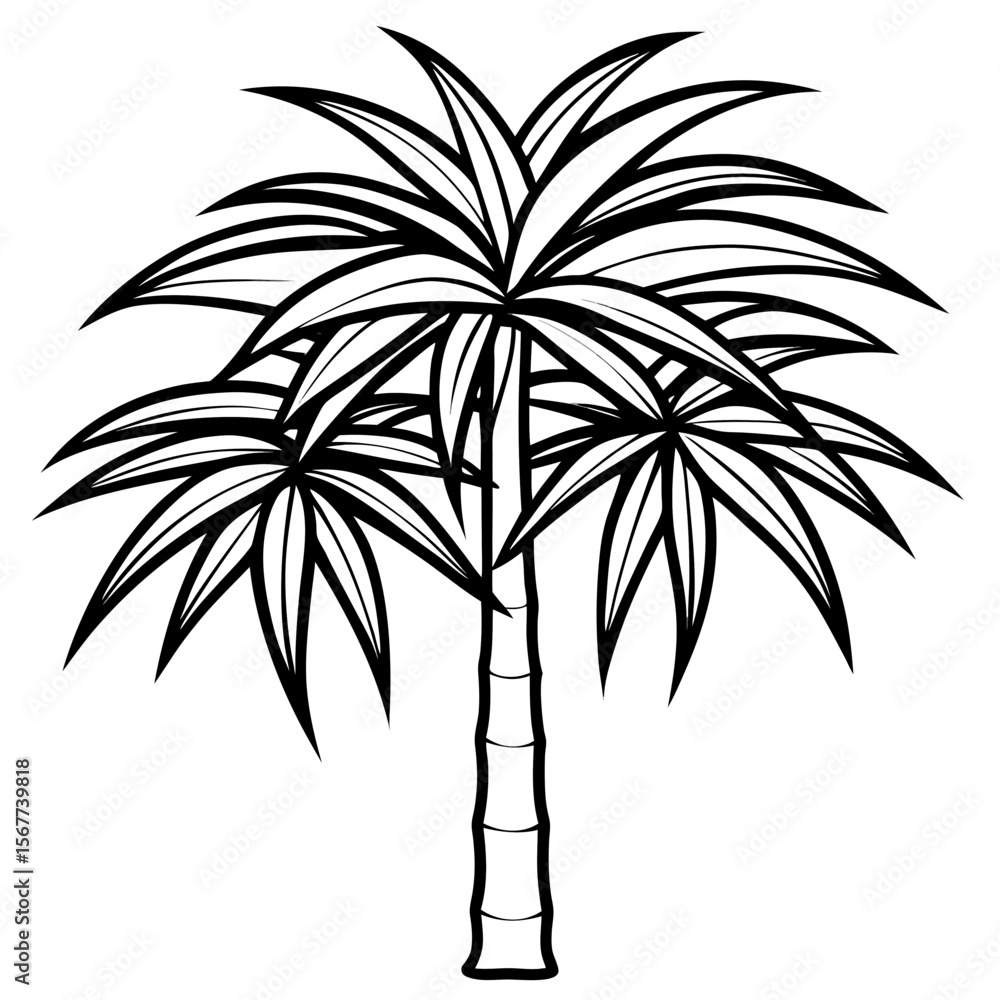 Obraz premium Bamboo Palm line art vector