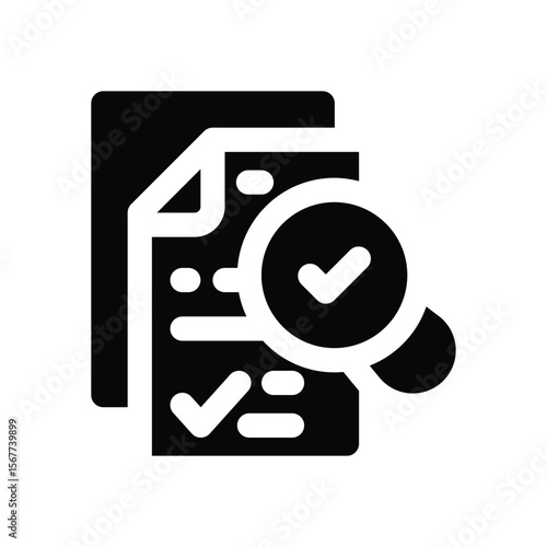 evaluation glyph icon. Strong and solid vector icon for websites, mobile interfaces, presentations, and visual branding. High quality and easy to edit.