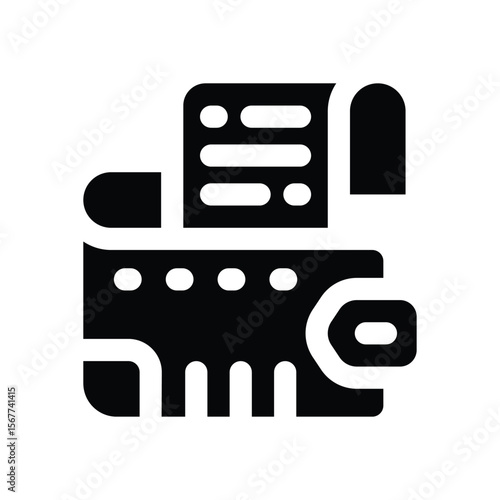 wallet account glyph icon. Strong and solid vector icon for websites, mobile interfaces, presentations, and visual branding. High quality and easy to edit.