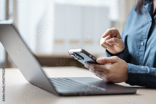Schilderij op canvas Online banking transfer money concept