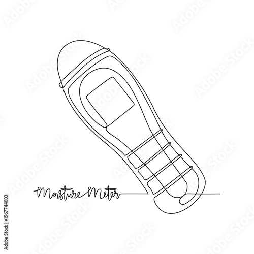 One continuous line drawing of Workshop tools vector illustration. Moisture meter design concept in simple linear continuous line. Great design for tools equipment presentation and educational purpose