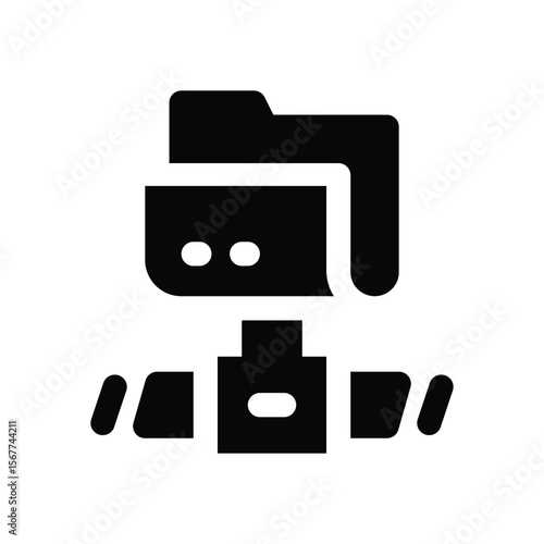 folder glyph icon. Strong and solid vector icon for websites, mobile interfaces, presentations, and visual branding. High quality and easy to edit.