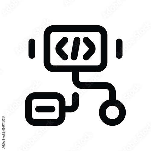 algorithm line icon. Clean and minimalist vector icon for websites, mobile apps, presentations, and logos. Fully scalable and customizable for any project.