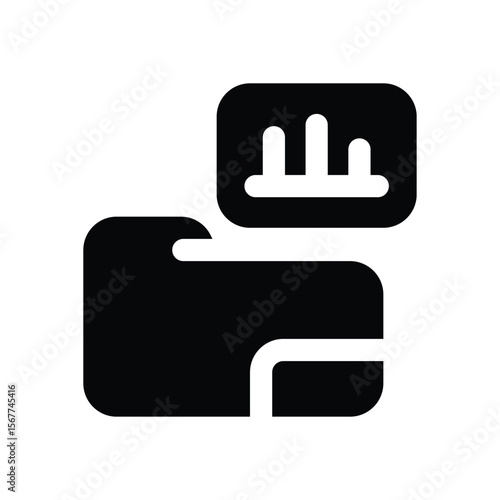 folder database glyph icon. Strong and solid vector icon for websites, mobile interfaces, presentations, and visual branding. High quality and easy to edit.