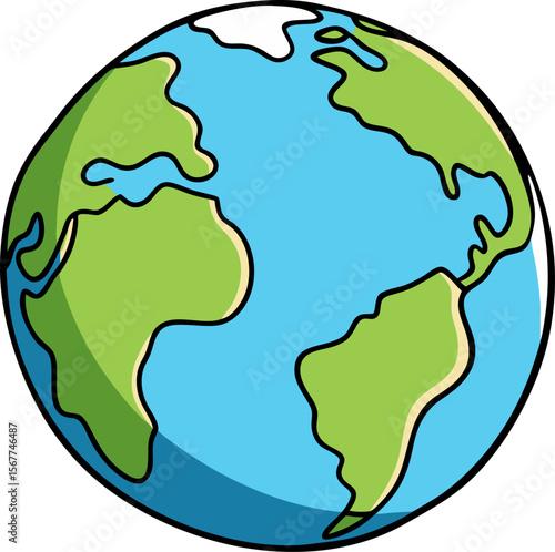 Earth day illustration, blue green planet, environmental awareness, eco friendly design, global conservation, nature vector