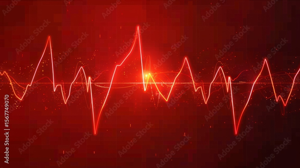 Obraz premium The background includes heartbeat line, minimalistic style