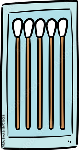 Illustration of cotton swab pack
