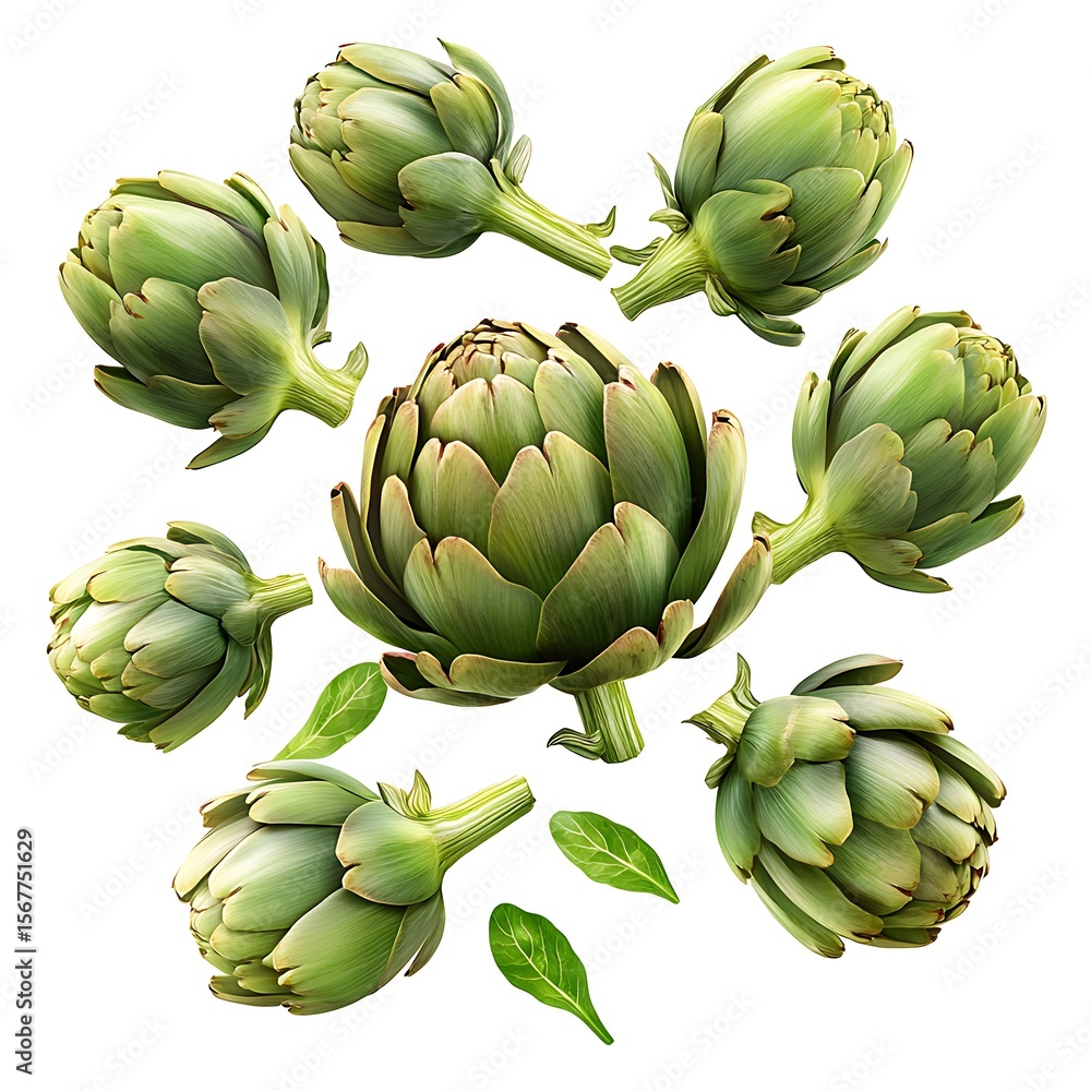 Obraz premium artichokes on a white background