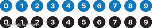 Numbers icon set 0 to 9. Numbers icon solid and line icon set. vector illustration. eps file.