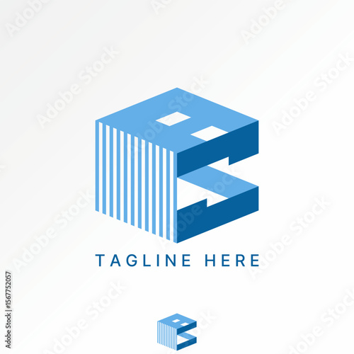 Logo design graphic concept creative premium vector stock image top sell letter AS font 3D cut hexagon cubical placement to virtual scene construction
