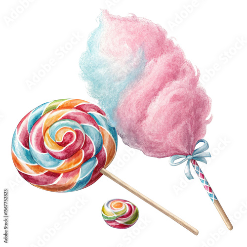 candy cotton Cut Piece on white background