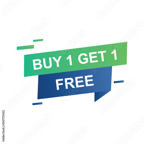  Buy 1 get 1 free buy banner template. Promotion special offer banner, Banner for marketing. Vector illustration.