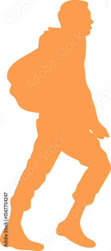 실루엣 인물, 실루엣,인물,파랑,패션,모델,남자,사람,회사원,걷는 실루엣,걷기,모던