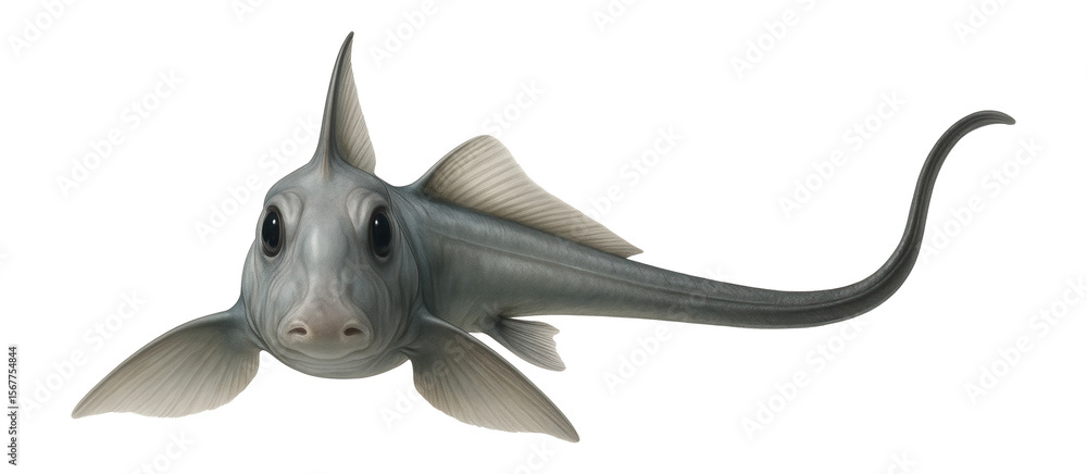 Fototapeta premium Chimaera with cartilaginous body and elongated, whip-like tail