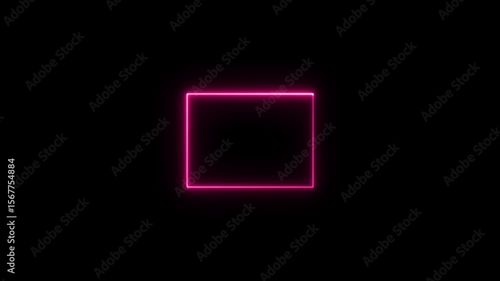 Glowing Neon line frame animation.neon sing Abstract moving neon square, rectangle frame animation on black background.4k video Glowing Neon line frame animation.neon sing Abstract moving neon square, rectangle frame animation on black background.4k video