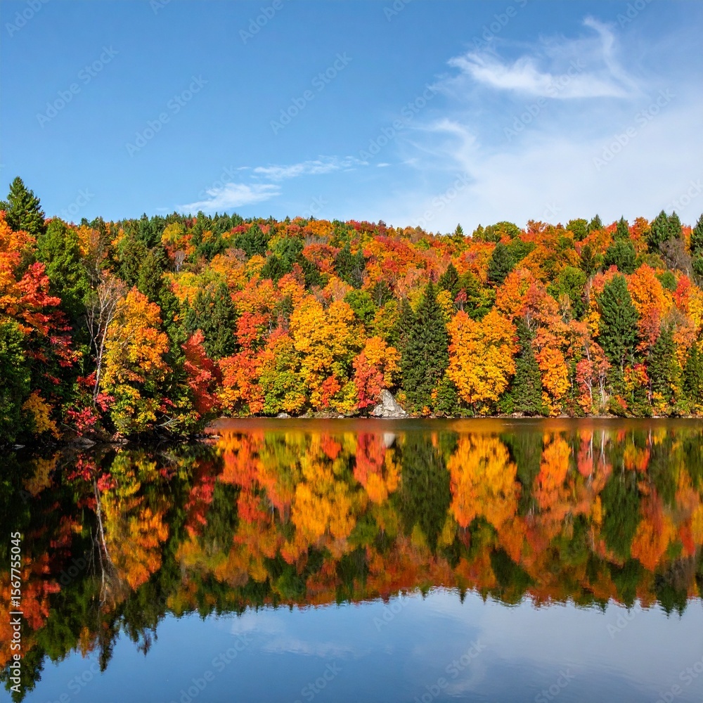 Obraz premium autumn trees on the lake