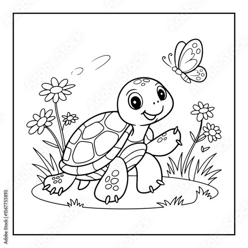 black and white turtle coloring pages