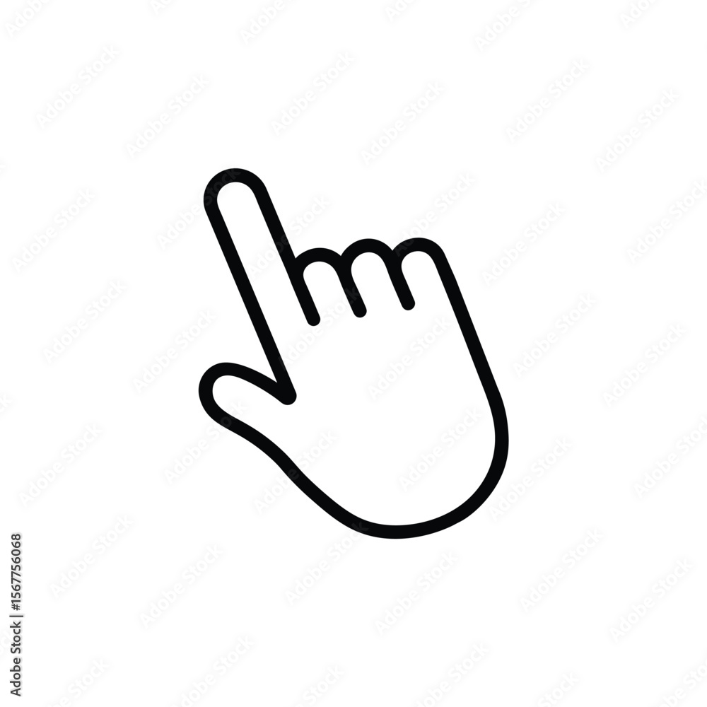 Obraz premium Hand cursor pointer icon. Vector illustration of hand pointer icon.
