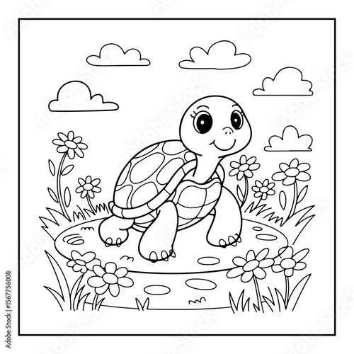 black and white turtle coloring pages